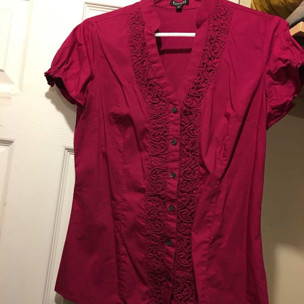 Express Essential shirt with lace details